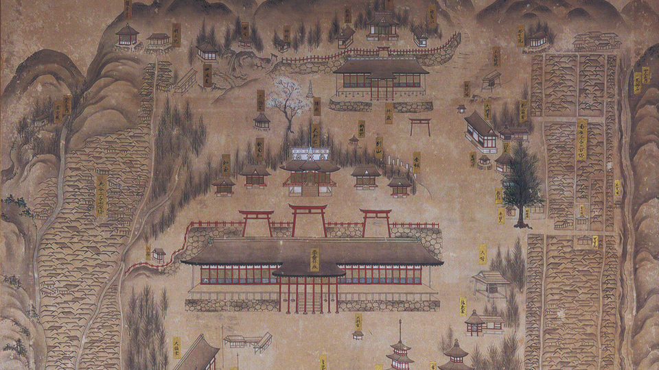 Drawing of the precincts of Chugu Hakusan Heisenji Shrine
